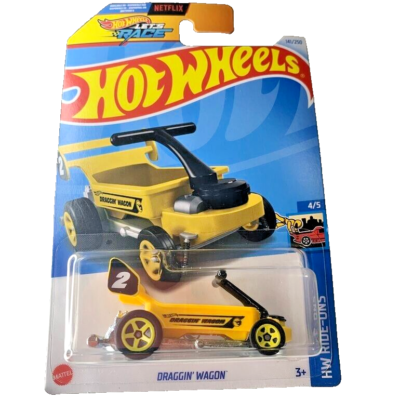 HOT WHEELS 2024 TREASURE HUNT DRAGGIN' WAGON YELLOW 141/250 HTF21