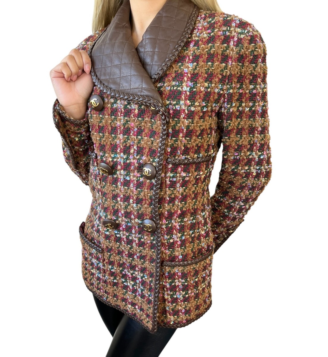 ヴィンテージ シャネル ジャケット 38 CHANEL Vintage 92A CC Logo Tweed Jacket #38 Multicolor