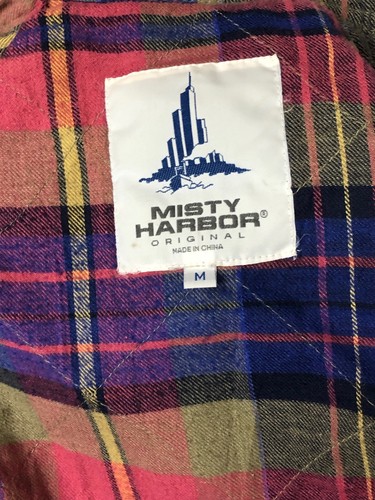 Women's Vintage Misty Harbor Beige Jacket Hooded Rain Coat Plaid Lining Medium - Picture 8 of 10