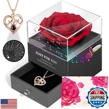 ADDWel Rose Gifts for Mom from Daughter and Son - Real Preserved Rose with Mo