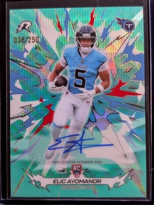 2025 Topps Resurgence - Rookie Auto Elic Ayomanor Aqua Surge Refractor /250
