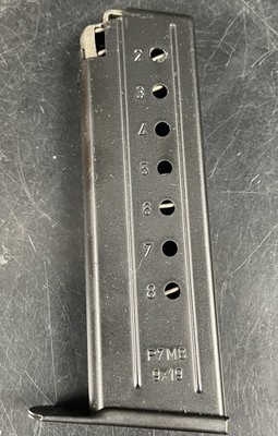 HK P7M8 Heckler & Koch 9x19 Factory 8 Round Magazine. Excellent condition