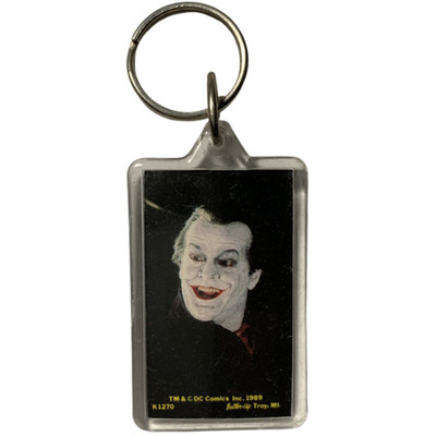 Batman Joker Keychain - Nicholson Vintage 1989 Keaton Movie Superheo DC Comics