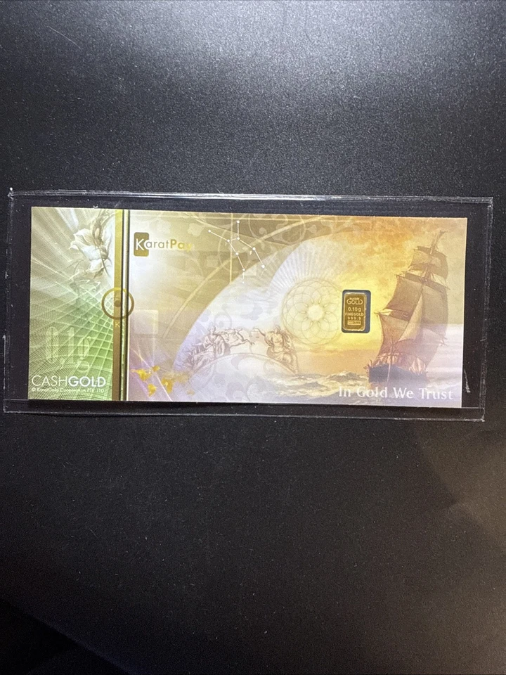 Barra de oro de 24k Nadir 0,10 gramos lingotes de oro 999,9 Karatpay oro en efectivo Foto 2 de 4