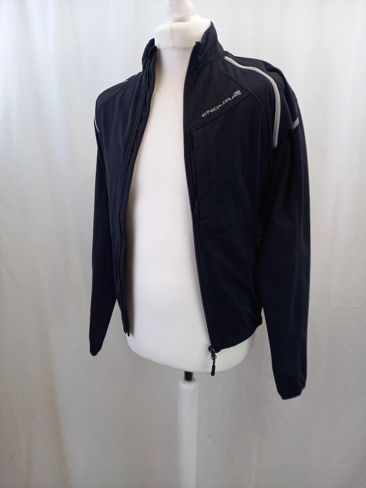 Endura Black Zip Front Top Detachable Long Sleeves Stretchy Cycling Top Size M E - Image 2 of 4