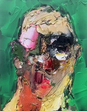 Original abstract painting oil on canvas board 7x9 in by Anastasiya Kimachenko