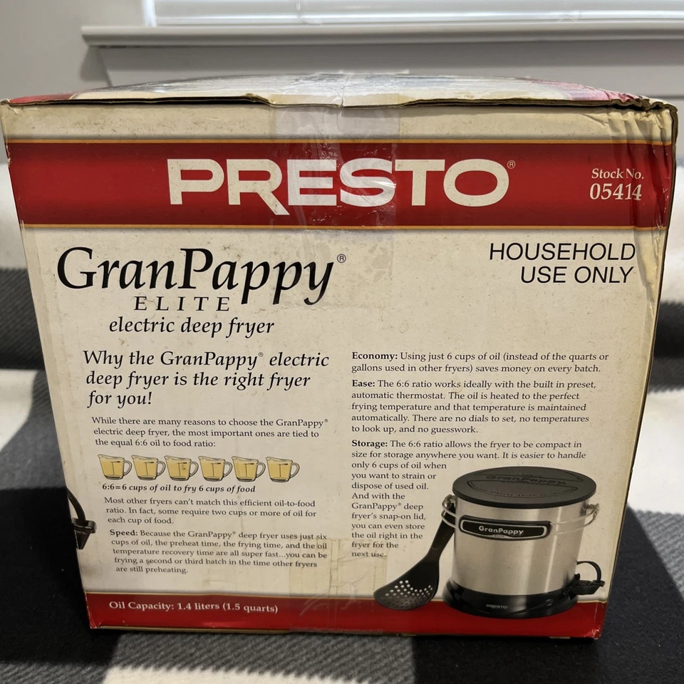 Freidora eléctrica Presto GranPappy Elite 1,5 qt 120 V 1300 W plateada 05414 Foto 4 de 4