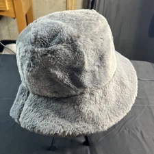 Winter Women Unisex Fluffy Plush Bucket Hat  Warm Faux Fur Color Gray