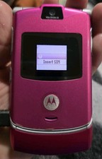 Motorola Razr V3 Flip Phone Rose Pink No Sim Does Not Hold Chage