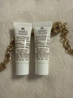 KIEHLS HYDRO PLUMPING RE-TEXTURIZING SERUM CONCENTRATE .17 OZ 5ML X2