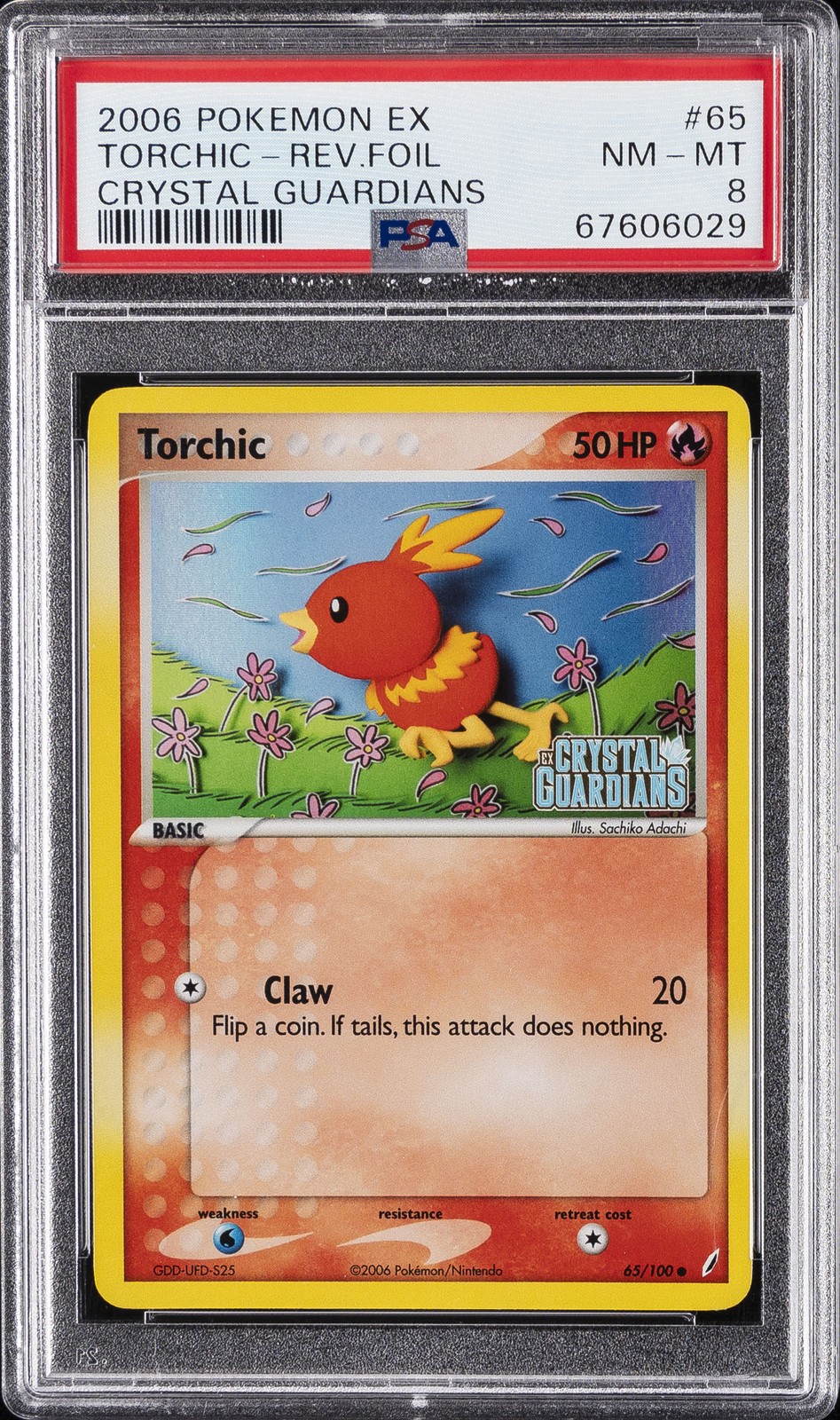 2006 POKEMON EX CRYSTAL GUARDIANS #65 TORCHIC-REVERSE FOIL PSA 8