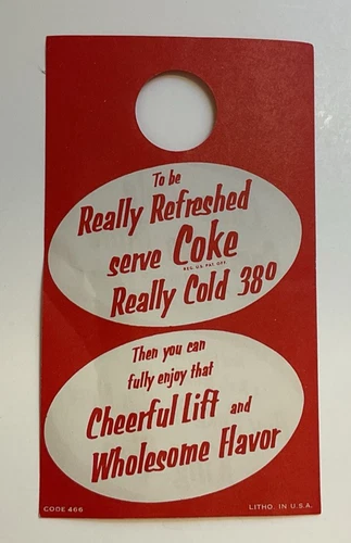 VTG Coca-Cola Paper Bottle Topper DBL Side Litho Advertise King Size NEW Unused