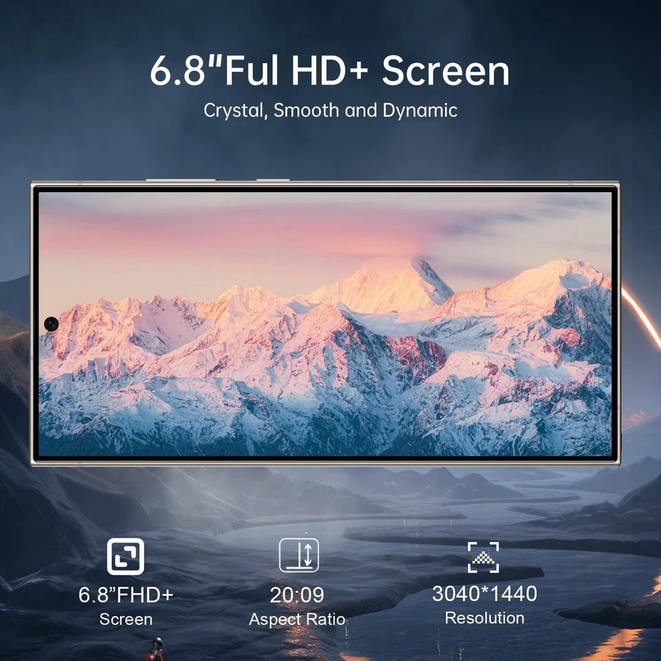 Teléfono 6.8" S24 Ultra Desbloqueado Doble SIM 5G Teléfono, Smartphone Android 8+256GB Rom Foto 3 de 4