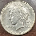 PCGS 1921 PEACE DOLLAR POPULAR HIGH RELIEF CHOICE UNC GREAT LUSTER