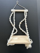 Macrame Hanging Shelf with Wood Plant Holder Boho Decor Houseplant 27 Long
