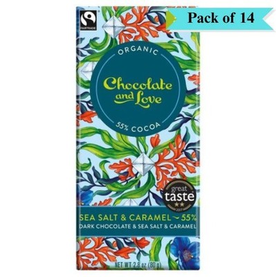 Chocolate and Love Dark Chocolate Caramel Sea Salt 55% - 14er Pack (je 80g)