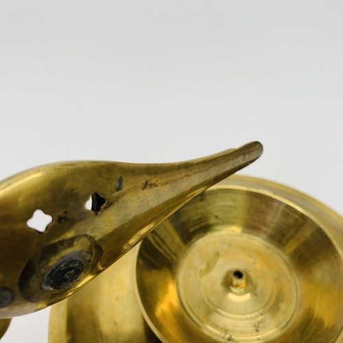 Antique Genie Handle Brass Lamp/Incense Burner - Rare Find from India - Picture 9 of 10