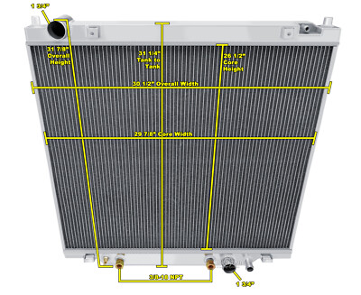 2 Row Kool Champion CR-Series Radiator for 1999 - 2004 Ford F-350 Super Duty