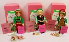 3 Paradise Galleries Naughty Playful Clever Elves Porcelain Doll CHRISTMAS