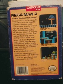 MEGA MAN 4 Nintendo NES Game Original 1991 CAPCOM Cardboard Collector Case *BOX*