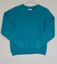 Vtg Lee Heavyweight Sweatshirt Adult Large Blank Teal Crewneck Made USA C2 