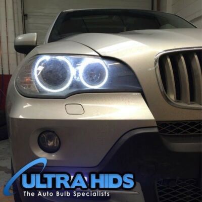 2x BMW X5 E70 LED White Angel Eyes Halo Rings Upgrade For Halogen