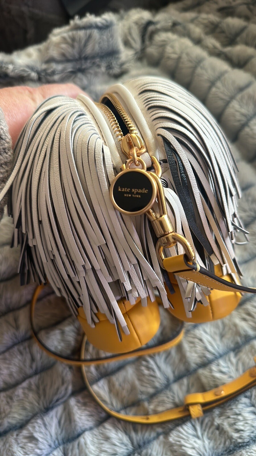 New Kate Spade Shaggy Showdog Fringed 3D Dog Crossbody eBay