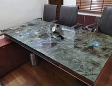 Labradorite Stone Conference Table, Bar Table, Gemstone Dine Table, Office Decor