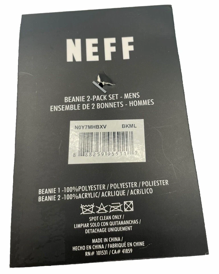 Pack de 2 sombreros Neff multi-tie-dye negros talla única Foto 4 de 4