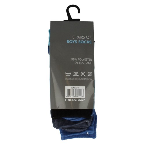 Boys RJM 3 Pack Socks 2 Design To Choose From : SK337 - Picture 3 of 4