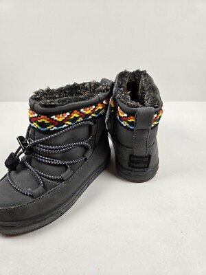 Toms Alpine Toddler Grey Gray Weather Proof Suede Tribal Snow Boots sz 7 