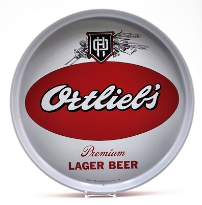Ortlieb's Premium Lager Beer Tray Philadelphia PA Metal 12  Diameter OPLBT-01