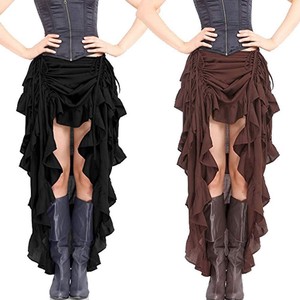 pirate skirt renaissance wench ruffle gypsy tribal belly costume dance dress steampunk gothic skirts victorian halloween womens low