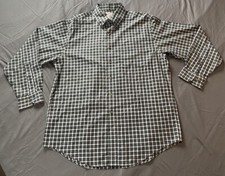 Brooks Brothers Mens Regent Button Down Shirt Navy Blue Plaid Large Long Sleeve