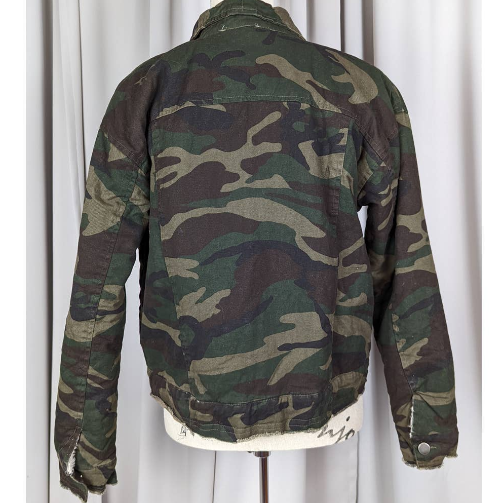 Mystree Sherpa Lined Camo Jacket Green 