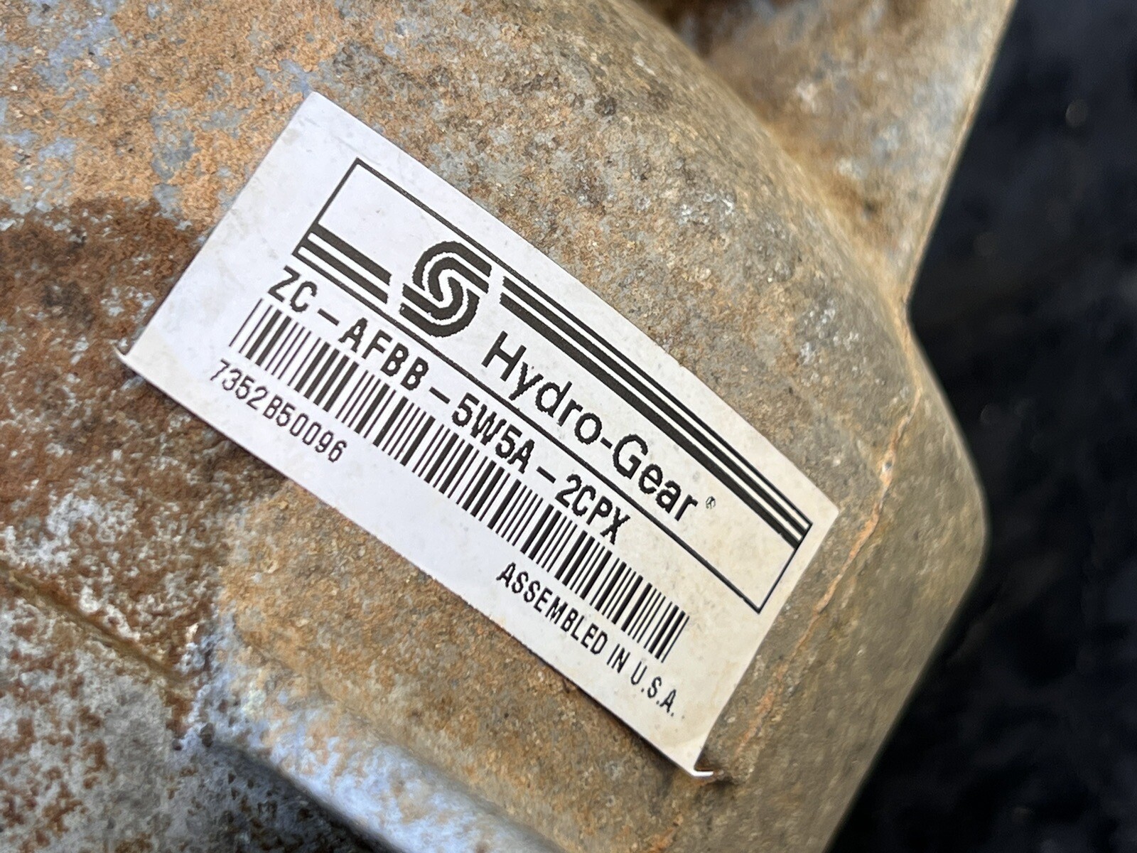 Toro Time Cutter HydroGear ZCAFBB5W5A2CPX Right Transaxle TESTED