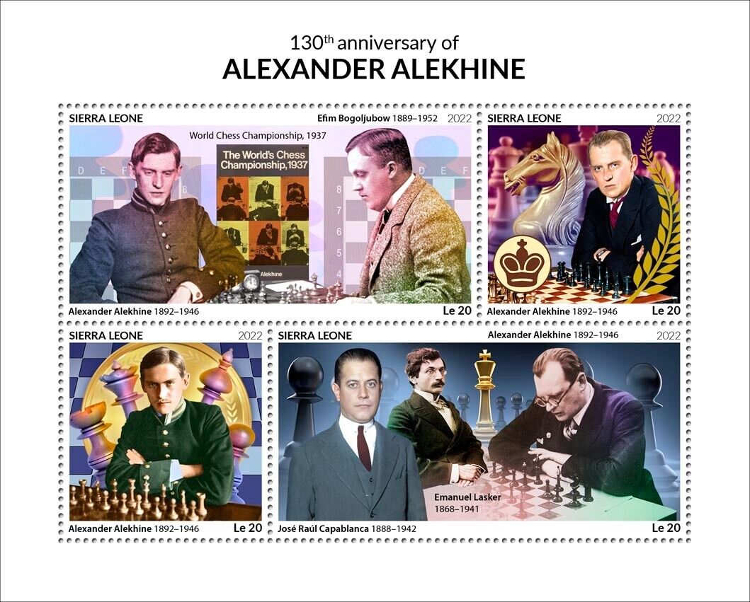 Chess Alexander Alekhine 130th Anniversary MNH Stamps 2022 Sierra