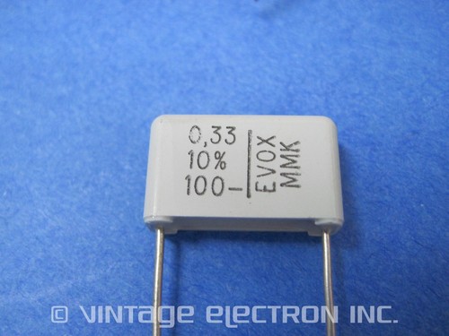 (25) EVOX MMK Radial Metallized Polyester Film Box Capacitors: 0.33uF 10% 100V - Picture 9 of 12