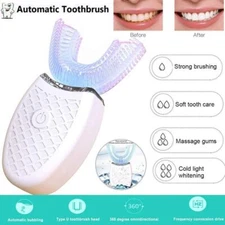 Teeth Whitening Nano Light Wireless Automatic 360° Electric Sonic Toothbrush US