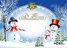 Christmas Snowman Poster Print Holiday Wall Decor 17 X 12 Reproduction