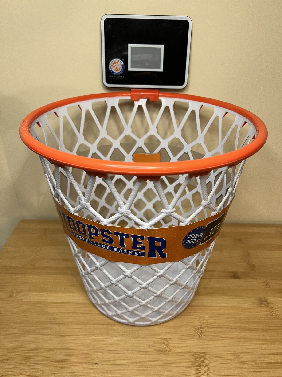Hoopster Basketball Hoop Shot Net Waste Paper Basket Trash Can W/ Backboard New eBay