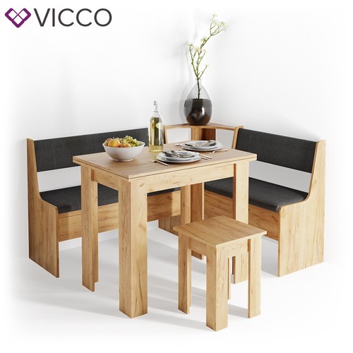 Banco de esquina banco de cocina banco 77cm Roman Roble Antracita Vicco - Imagen 7 de 7