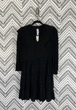 Nwt Amadi Rossi Tunic Dress Size Xs Anthropologie Black Ruffle V-Neck