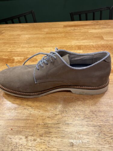 GH Bass Buckeroo Suede SIZE 8.5D Gray Lace-Up Oxford Sky-Blue Interior - Picture 3 of 13
