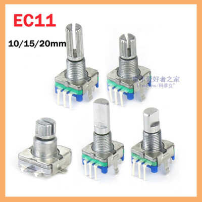 Encoder,20 Impulse, Taster, 6mm Metallachse, stehend Print-Drehimpulsgeber -EC11
