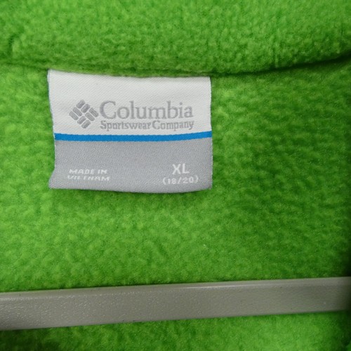 Columbia Jacket Youth Extra Large Green Fleece Full Zip w Logo - Picture 8 of 12