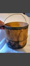 Vintage Wooden Firkin Sugar Bucket Bail Handle