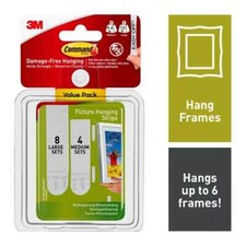 3M Command Strips Medium & Large Picture Hanging Strips Value Pack FREE POST UK