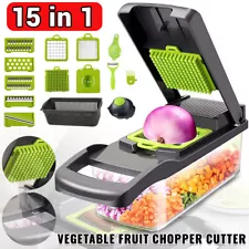 15-In-1 Vegetable Fruit Chopper Cutter Food Onion Veggie Dicer Slicer Kitchen US