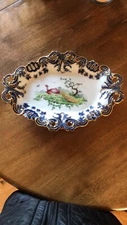 Mappin Webb Porcelain Platter Peacock OOAK Triple Deposit Princess Plate Antique